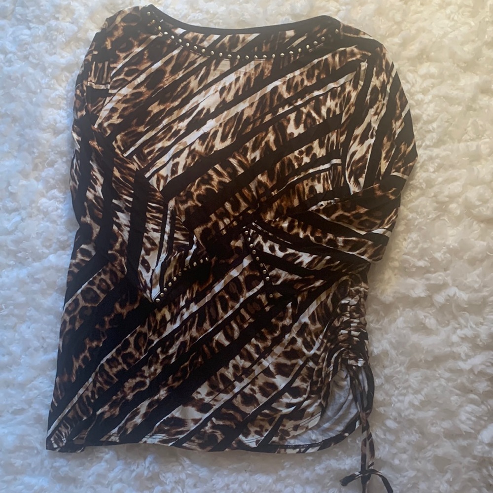 Ruby Rd. Large Petite top animal print in good condition
